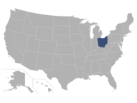 Ohio highlighted in a map of the U.S.