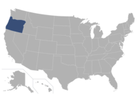 Oregon highlighted in a map of the U.S.