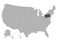 Pennsylvania highlighted in a map of the U.S.