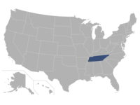 Tennessee highlighted in a map of the U.S.