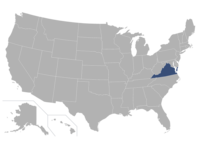 virginia Virginia highlighted in a map of the U.S.