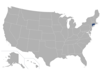 Connecticut on a U.S. map