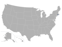 Rhode Island on a U.S. map