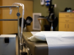 An exam room inside the Planned Parenthood in Meridian, Idaho. It is the last Planned Parenthood in the state, following funding cuts during the first Trump administration and a near-total abortion ban enacted in 2022. (Photo by Kyle Pfannenstiel/Idaho Capital Sun)
