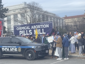 Abortion opponents demonstrate at the 2026 March For Life.
