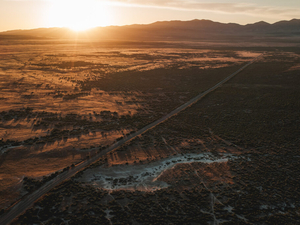 The sun rises over a part of Hansel Valley, in Box Elder County, Utah, near the proposed Stratos Project, a massive data center initially planned for 40,000 acres of land. (Photo by Spenser Heaps for Utah News Dispatch)