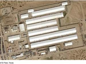 An aerial view of Camp East Montana, an immigrant detention center in El Paso, Texas. (Photo courtesy of Government Accountability Office)