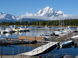 Colter Bay Marina on Jackson Lake in Grand Teton National Park after an early September storm frosted the mountains with snow. (FlickrCC/DMREAnne)
