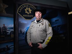 Laramie County Sheriff Brian Kozak poses for a photo in the sheriff’s office on Sept. 18, 2024, in Cheyenne. (Milo Gladstein/Wyoming Tribune Eagle)