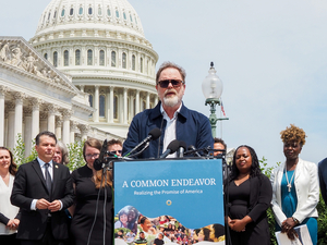 Actor Rainn Wilson, known for playing Dwight Schrute on The Office, at an event Tuesday, June 9, 2026, on Capitol Hill, marking 250 years of religious freedom in United States. (Photo by Ashley Murray/States Newsroom)