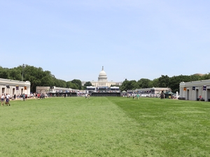 There were few crowds as attendees explored different exhibits at the Great American State Fair on the National Mall in Washington, D.C. on June 30, 2026. (Photo by Sam Gauntt/States Newsroom)