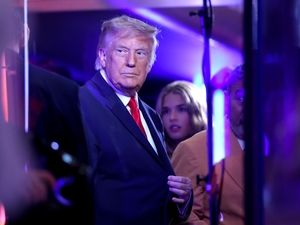 President Donald Trump looks on prior to a game between the San Antonio Spurs and the New York Knicks in Game Three of the 2026 NBA Finals at Madison Square Garden on June 8, 2026 in New York City. (Photo by Al Bello/Getty Images)