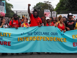 A few hundred activists marched to the White House on Saturday, June 27, 2026, for the "Next250" rally. (Photo by Ashley Murray/States Newsroom)