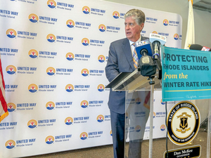 Rhode Island Democratic Gov. Dan McKee criticized the lawmakers and environmentalists who opposed his previous, $1 billion energy savings plan for “advocating for their own personal interests” during a news conference on July 23.
