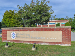 The exterior of the U.S. Citizenship and Immigration Services office in Johnston. (Photo by Christopher Shea/Rhode Island Current)
