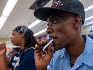 Haitians living in Brooklyn learn to use a whistle to blow if Immigration and Customs Enforcement agents arrive in their neighborhood during an Immigrant Resource Fair and Know Your Rights Event in an area of Brooklyn known as "Little Haiti" on July 28, 2026, in New York City. (Photo by Spencer Platt/Getty Images)