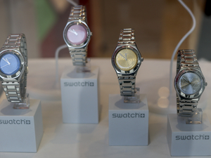 Swatch watches are on display in a Swatch store on April 03, 2025 in Miami Beach, Florida. The Swiss company is expecting to have to react to new tariffs put in place by the United States. U.S. President Donald Trump declared a U.S. economic emergency and announced sweeping tariffs of at least 10%, with rates even higher for 60 countries that have a high trade deficit with the U.S. The tariffs will affect electronics, automobiles, clothing and shoes, wines and spirits, and Swiss watches. (Photo by Joe Raedl