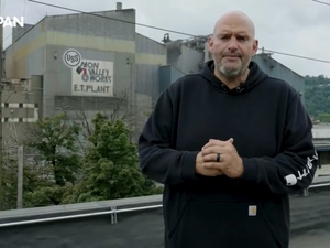 U.S. Sen. John Fetterman, a Pennsylvania Democrat, addressed the Republican Midterm Convention in a video message. (Image via CSPAN livestream)