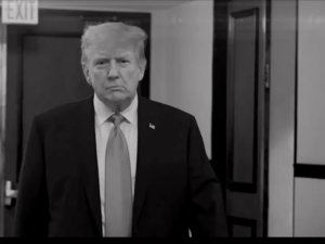 President Donald Trump appears in a taxpayer-funded public service announcement that critics say is indistinguishable from a 2024 campaign ad. (Screenshot from video posted to Truth Social)