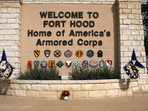 The main gate at Fort Hood can be seen on South Fort Hood Street in Killeen, Texas
