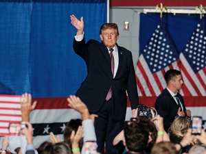 President Donald Trump waves to the crowd after speaking at the Mitchell Center at the University of South Alabama in Mobile, Alabama on Oct. 2, 2026. (Photo by Dan Anderson/Alabama Reflector)