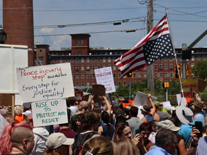 Hundreds protest fatal ICE shooting in Biddeford