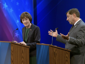 In final debate, Collins and Jackson share different outlooks on future of democracy
