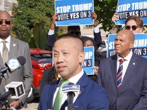 Democrats, unions, advocates push for support on Question 3 on redistricting