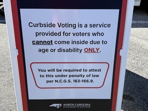 NC state rep calls state’s new curbside voting warning signs ‘intimidating’