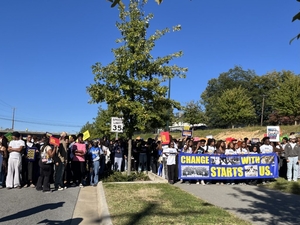 Denied a campus early voting site, NC A&amp;T students again march to the polls