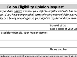 Form allows hundreds with felony convictions to find their voter eligibility