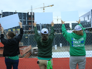 WA governor met with state worker protest at hospital construction ceremony