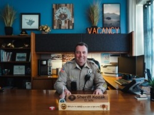 Laramie County Sheriff Brian Kozak on Monday, May 4, 2026, in Cheyenne. (Mike Vanata for WyoFile)