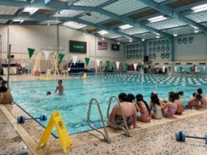 Kids participate in a swimming lesson on June 11, 2026 at the Bruce Gresly Aquatic Center in Lander. (Katie Klingsporn/WyoFile)