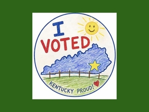 Kentucky voters choose ‘I Voted’ sticker design 