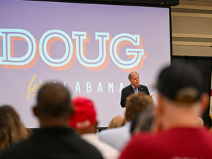 At Anniston town hall, Doug Jones fields variety of questions from 300 attendees
