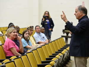 Doug Jones outlines data center policies at Lowndes County town hall