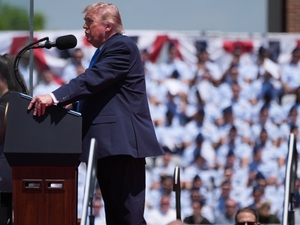 At Coast Guard Academy graduation, Trump heralds ‘golden age’