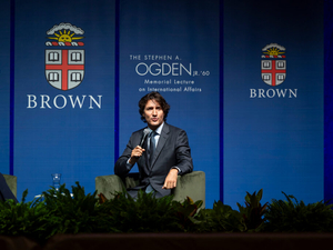 Justin Trudeau says Trump’s ‘win-lose’ approach is hurting U.S.-Canada relations at Brown lecture