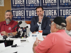 Iowa’s U.S. Senate candidates share fuel cost policies, trade criticisms on campaign trail