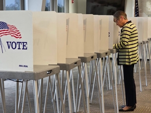 Kansas governor votes, celebrates first time in 22 years she’s not on the ballot