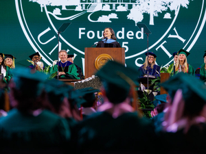 Whitmer speaks at MSU commencement as she prepares for her own period of transition
