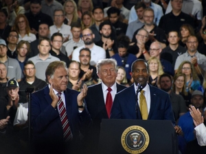 Trump boosts Rogers, James and other Michigan Republicans at Milford rally