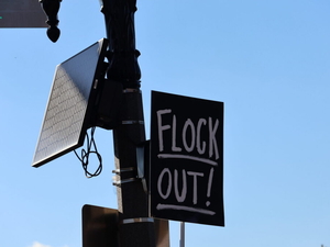 Lansing protesters block Flock cameras over license plate reader contract