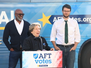 AFT president backs Lawrence, criticizes Trump administration education cuts