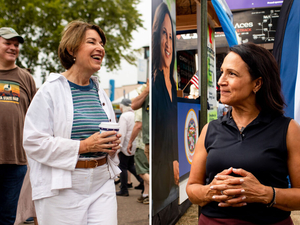 Klobuchar, Demuth pound pavement at the Minnesota State Fair in campaign for governor