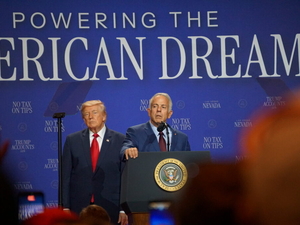 Lombardo rallies with Trump, defends taking care of billionaires