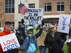 Thousands in NJ push for early voting at No Kings rallies against Trump