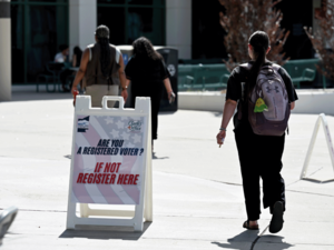 NMSU students in Las Cruces took part in National Voter Registration Day ahead of midterm elections