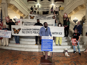 At May Day rally, immigrants’ rights advocates call on Gov. Shapiro to end ICE collaboration in Pa.
